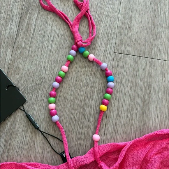 PrettyLittleThing Pink Top with Colorful Beads - Picture 3 of 5